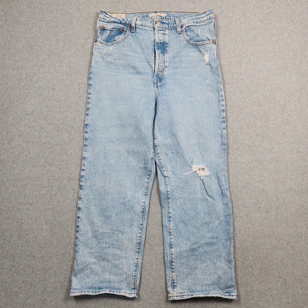Levis Jeans Womens 32x27 (Actual 31x27) Blue Ribcage Straight Ankle High Rise